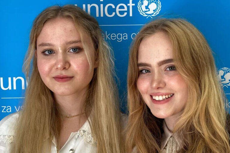 Rebecca, UNICEF-ova junior ambasadorka in Katarina, UNICEF-ova ambasadorka mladih