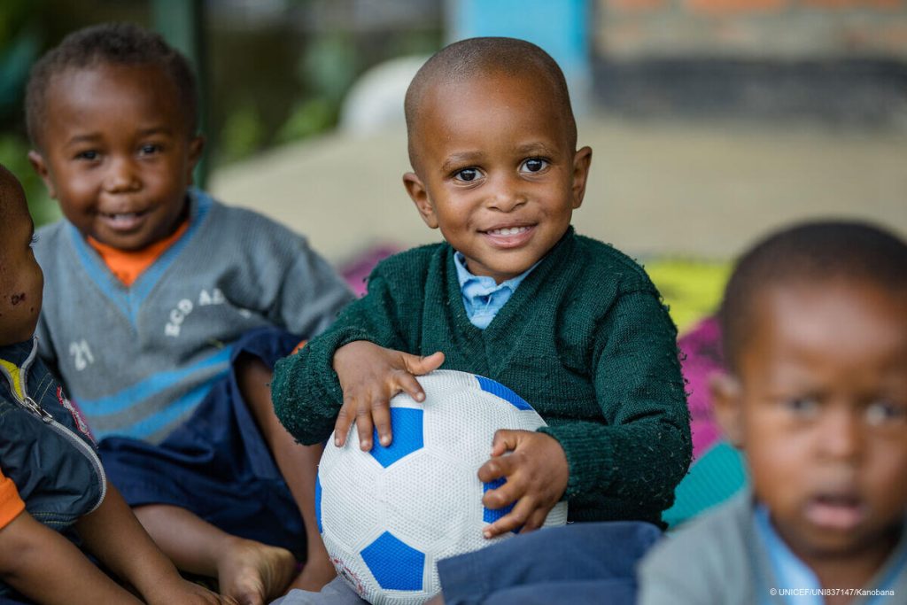 Happy Kids playing with the ball at ECD Cyanika ADP (4)
